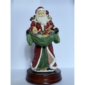 Christmas JCP Musical Old World Santa Claus Figurine Plays Merry Little Xmas VTG